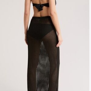 Elan Black Sheer Knit Maxi Skirt
